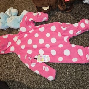 Child of Mine Carters Baby Sleeper Newborn Pink With White Footies Pajamas New